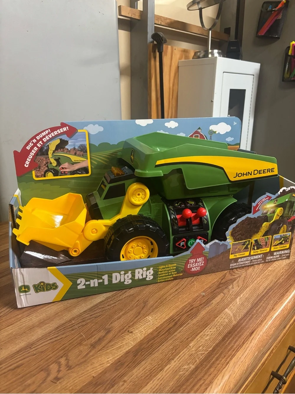 John Deere Kids 2-in-1 Dig Rig Toy - Green & Yellow